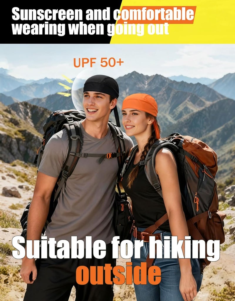 Supeniu Doo Rags Beanie Hats Skull Caps Dew Rag Bandana Helmet Liner Motorcycle Cycling Cap Do Rag Headwrap for Men and Women - Image 5